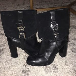 Michael Kors black leather booties